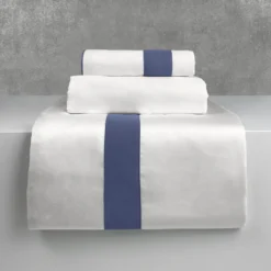Completo Lenzuola CREOLE Washington Panna/Blu Matrimoniale
