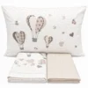 Completo Lenzuola Cuori a mongolfiera beige Piazza e mezzo