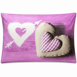Completo Lenzuola Cuori appesi lilla Matrimoniale