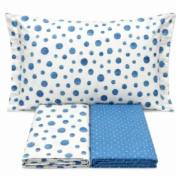 Completo Lenzuola Dandy pois azzurro Singolo