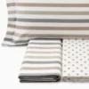 Completo Lenzuola dots e stripe tortora Singolo