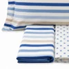 Completo Lenzuola dots e stripe azzurro Piazza e mezzo