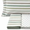 Completo Lenzuola dots e stripe verde Matrimoniale