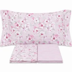 Completo Lenzuola Fiori Indie Rosa Singolo