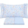 Completo Lenzuola Fiori Indie azzurro Singolo