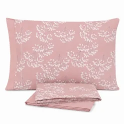Completo Lenzuola Giusy Cavalieri Fiori di Velo Rosa Matrimoniale VAR. 38