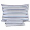 Completo Lenzuola Giusy Cavalieri Righe Grigio/Blu Matrimoniale VAR. 16