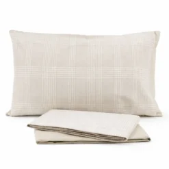 Completo Lenzuola Giusy Cavalieri Check Beige Matrimoniale VAR. 68