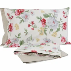 Completo Lenzuola Giusy Cavalieri Floral Panna Matrimoniale VAR. 288