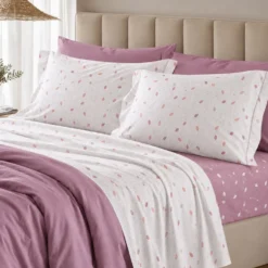 Completo Lenzuola Goccia rosa Matrimoniale