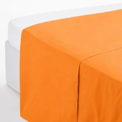 Completo Lenzuola Joli Federe con bottoni Arancio Piazza e mezzo