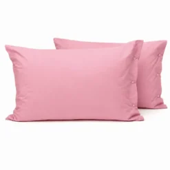 Completo Lenzuola Joli Federe con bottoni Rosa Matrimoniale