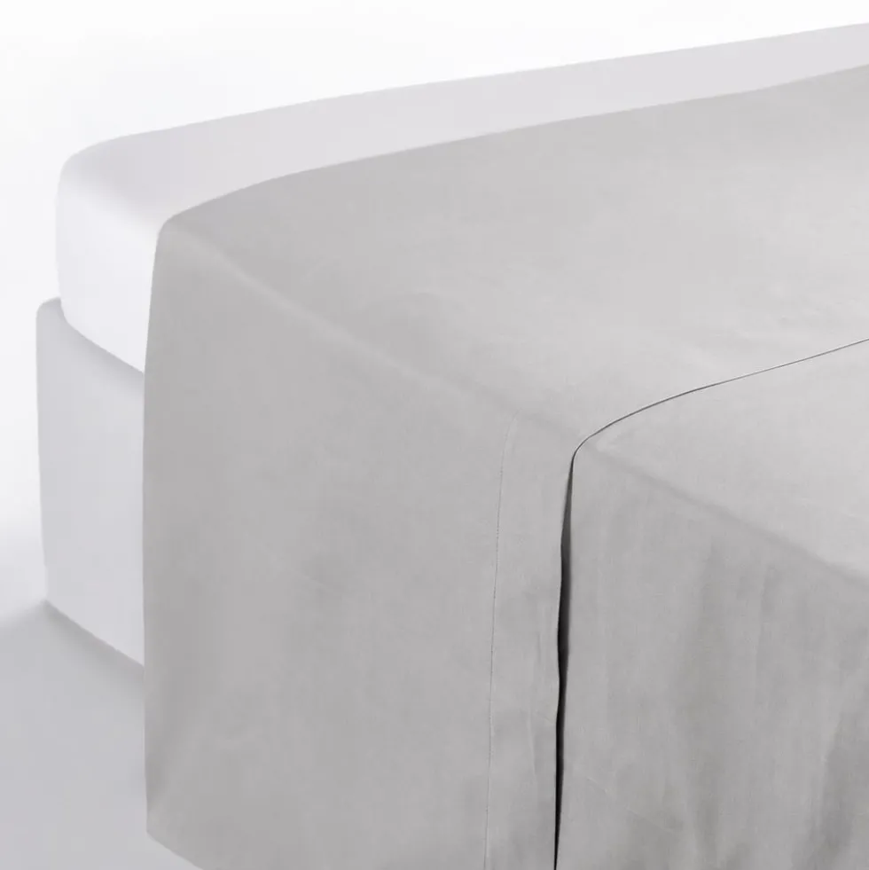 Completo Lenzuola Joli Grigio Chiaro Federe con bottoni King Size