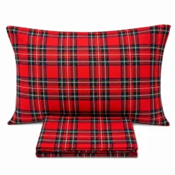 Completo Lenzuola Kilt rosso piazza e mezzo