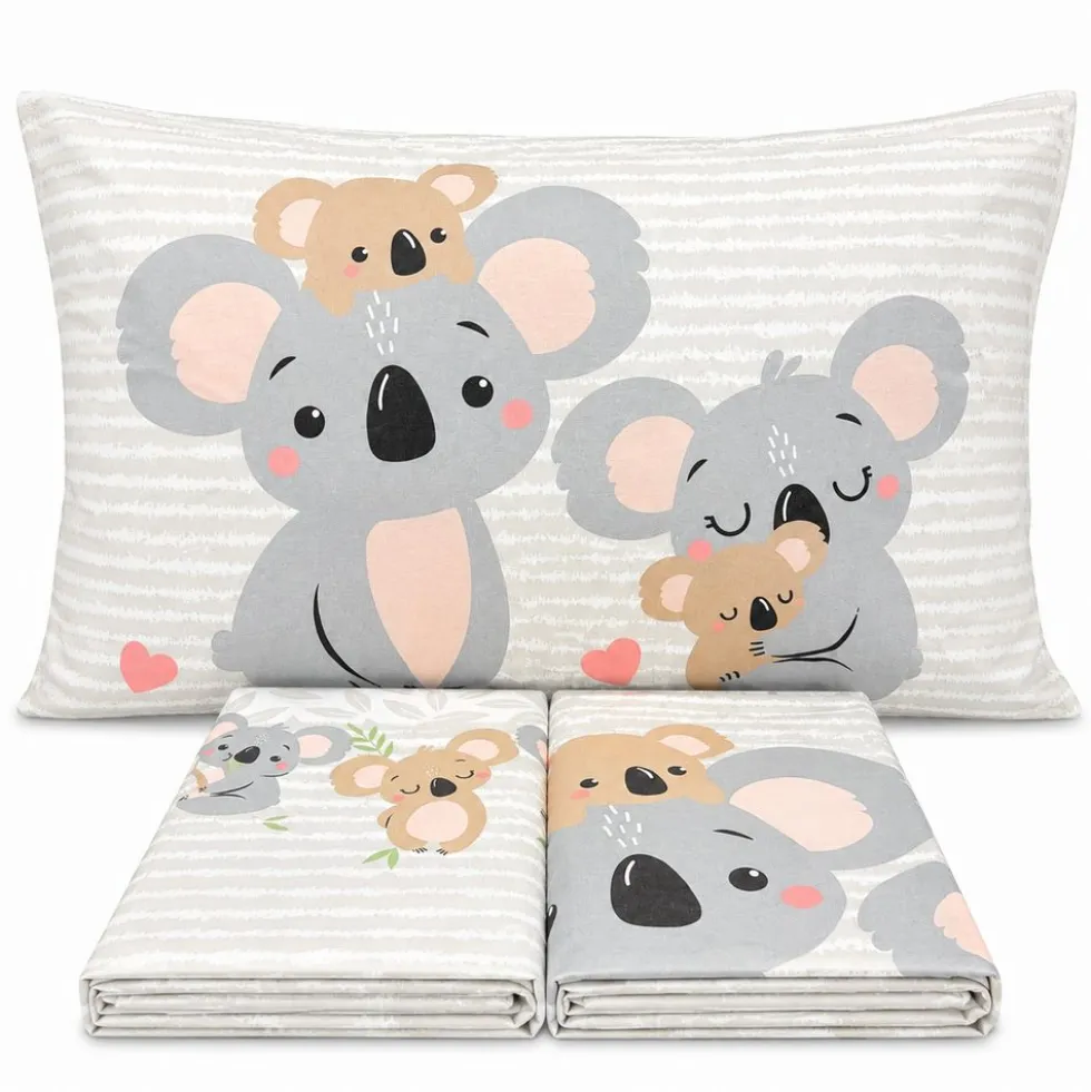 Completo Lenzuola Koala family beige Singolo