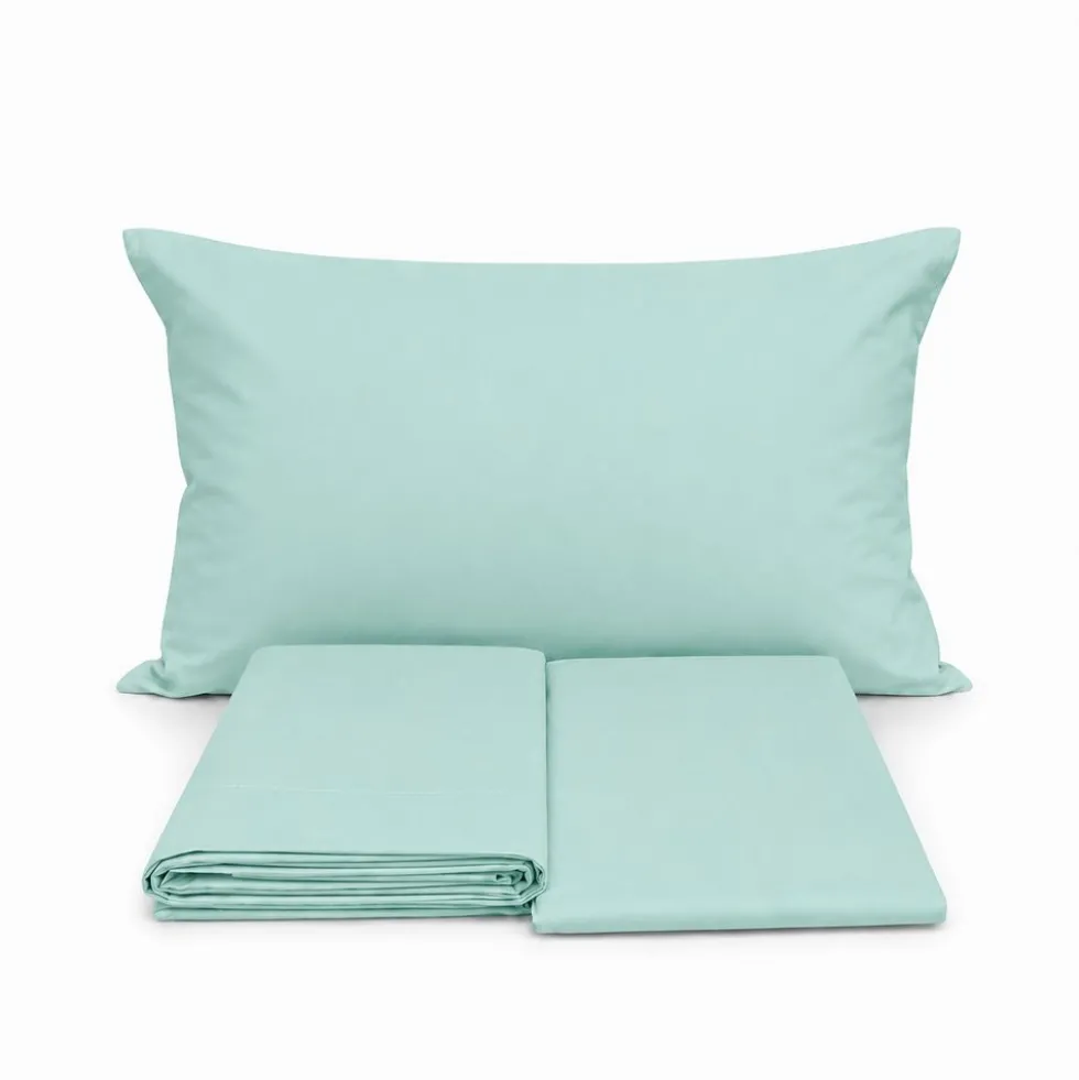 Completo Lenzuola lettino Verde acqua