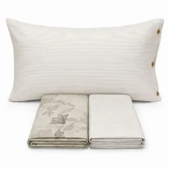 Completo Lenzuola Lilly foglie tortora singolo