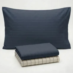 Completo Lenzuola Listra Blu Singolo