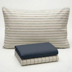 Completo Lenzuola Listra Blu Singolo