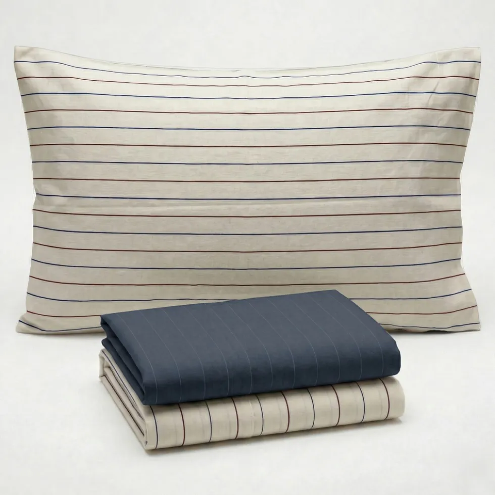 Completo Lenzuola Listra Blu Singolo