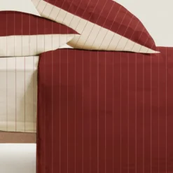 Completo Lenzuola Listra Bordeaux Singolo