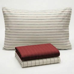 Completo Lenzuola Listra Bordeaux Singolo