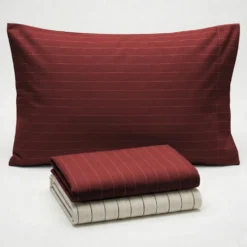 Completo Lenzuola Listra Bordeaux Singolo