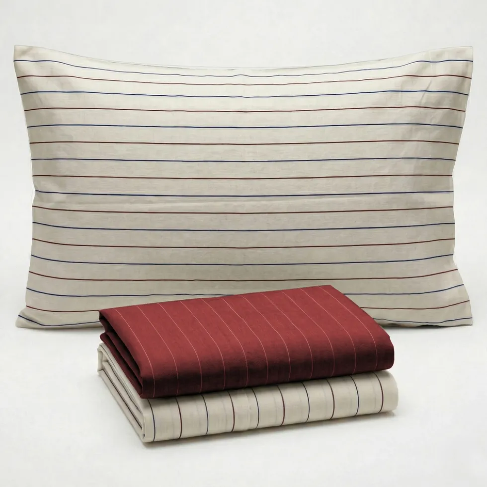 Completo Lenzuola Listra Bordeaux Piazza e mezzo