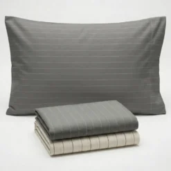 Completo Lenzuola Listra Grigio Singolo