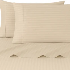 Completo Lenzuola Luxea effetto raso no stiro Beige Singolo