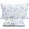 Completo Lenzuola magnolia azzurro matrimoniale