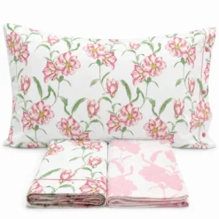 Completo Lenzuola magnolia rosa Singolo