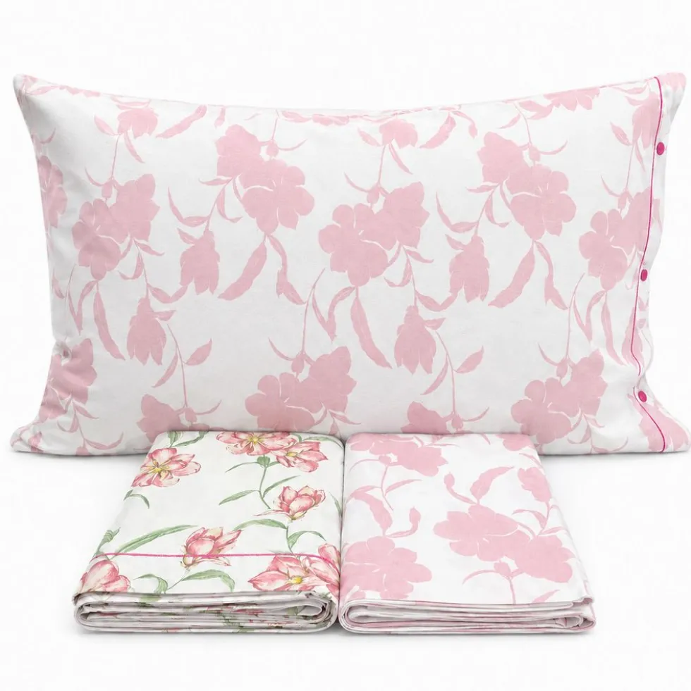 Completo Lenzuola magnolia rosa Singolo
