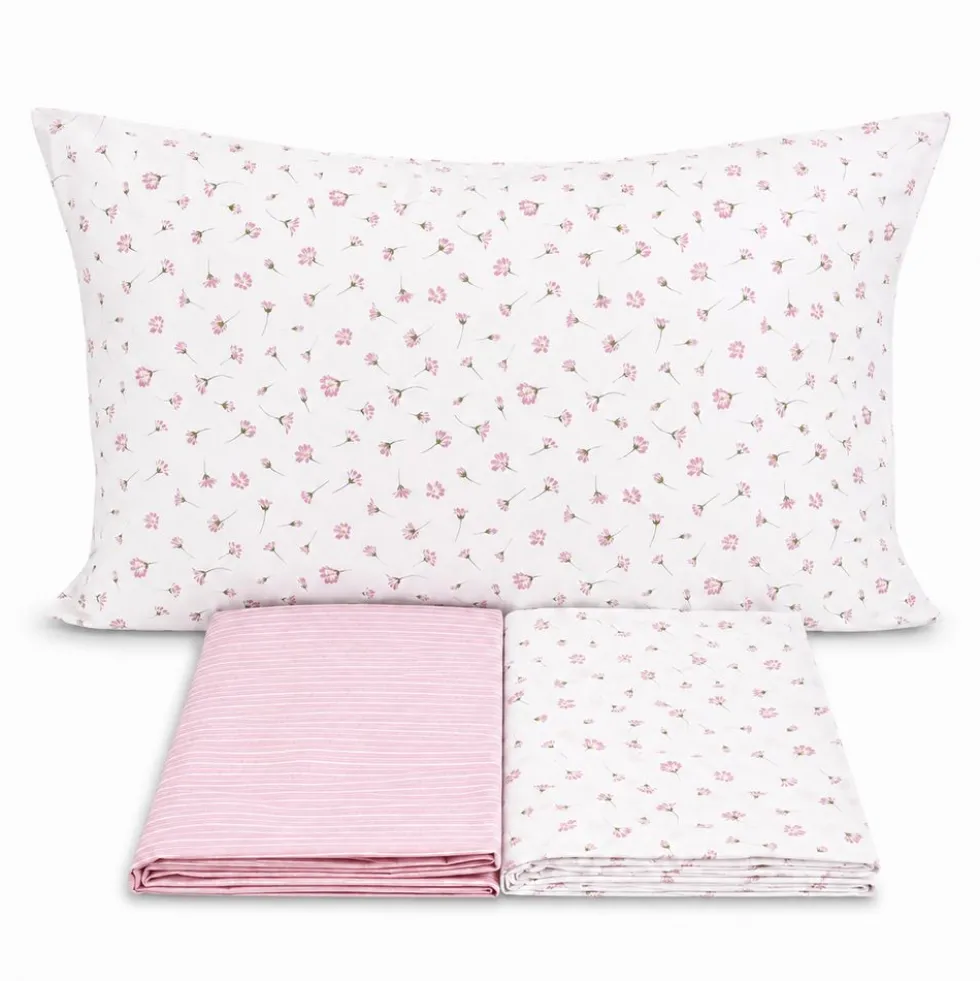 Completo Lenzuola Margherite rosa singolo