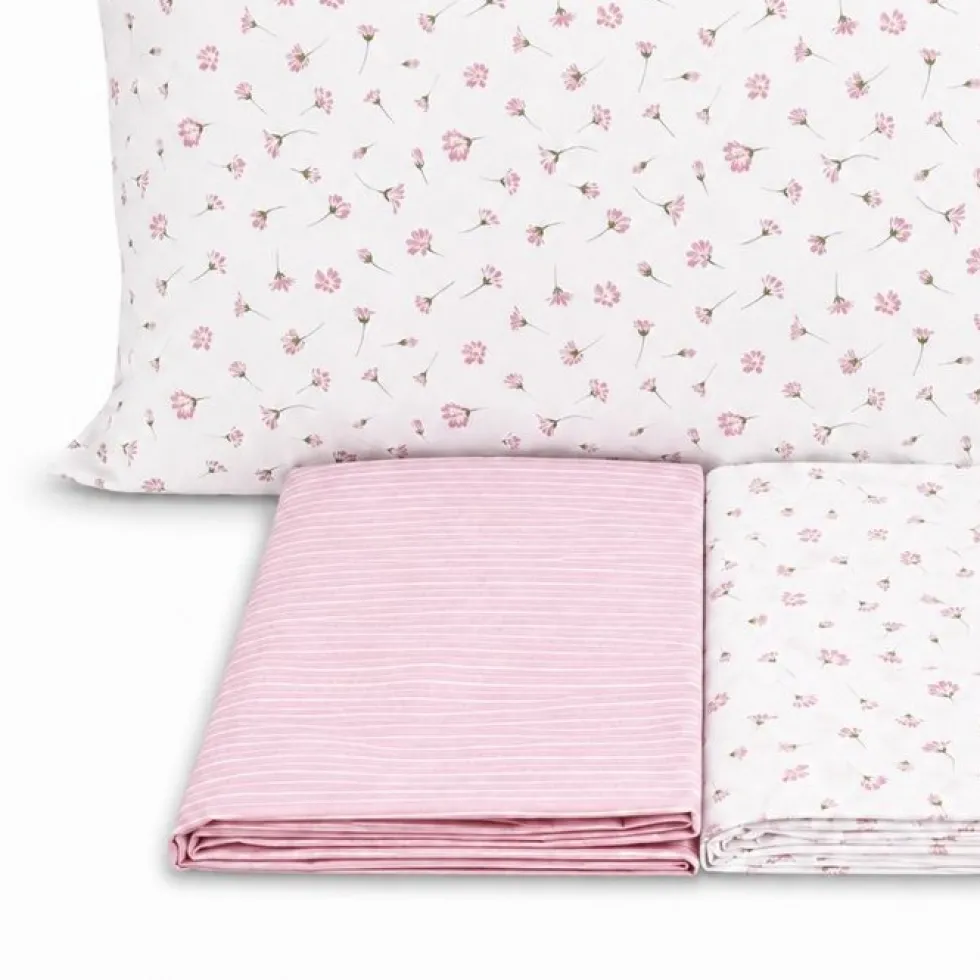 Completo Lenzuola Margherite rosa singolo
