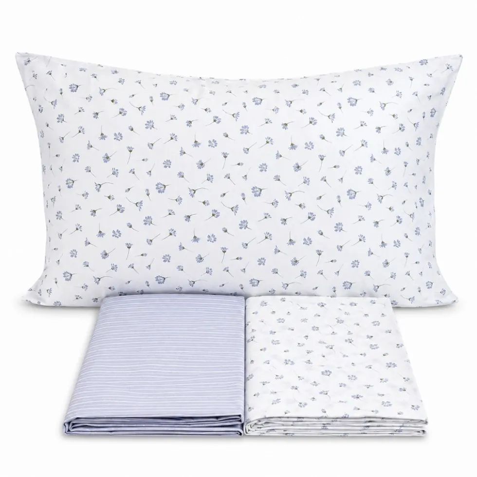 Completo Lenzuola Margherite azzurro singolo