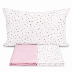 Completo Lenzuola Margherite rosa piazza e mezzo