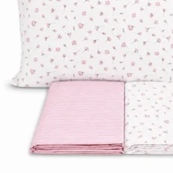 Completo Lenzuola Margherite rosa piazza e mezzo
