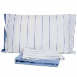 Completo Lenzuola Milk Riga Blu Matrimoniale