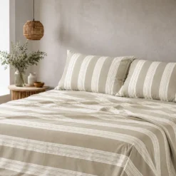 Completo Lenzuola Millerighe beige singolo