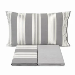 Completo Lenzuola Millerighe grigio singolo
