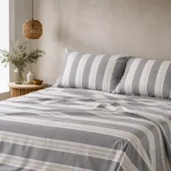 Completo Lenzuola Millerighe grigio singolo
