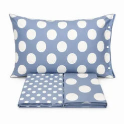 Completo Lenzuola Moon pois azzurro singolo