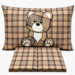 Completo Lenzuola Orsetto Kilt Tortora Piazza e mezzo