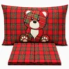Completo Lenzuola Orsetto Kilt Rosso Piazza e mezzo