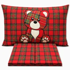 Completo Lenzuola Orsetto Kilt Rosso Piazza e mezzo