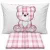 Completo Lenzuola Orsetto tartan Rosa Singolo