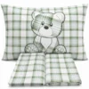 Completo Lenzuola Orsetto tartan Verde Matrimoniale