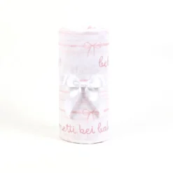 Completo Lenzuola Percalle Fiocco Rosa Matrimoniale