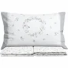 Completo Lenzuola Percalle Venezia Marsiglia Fiori Grigio Matrimoniale